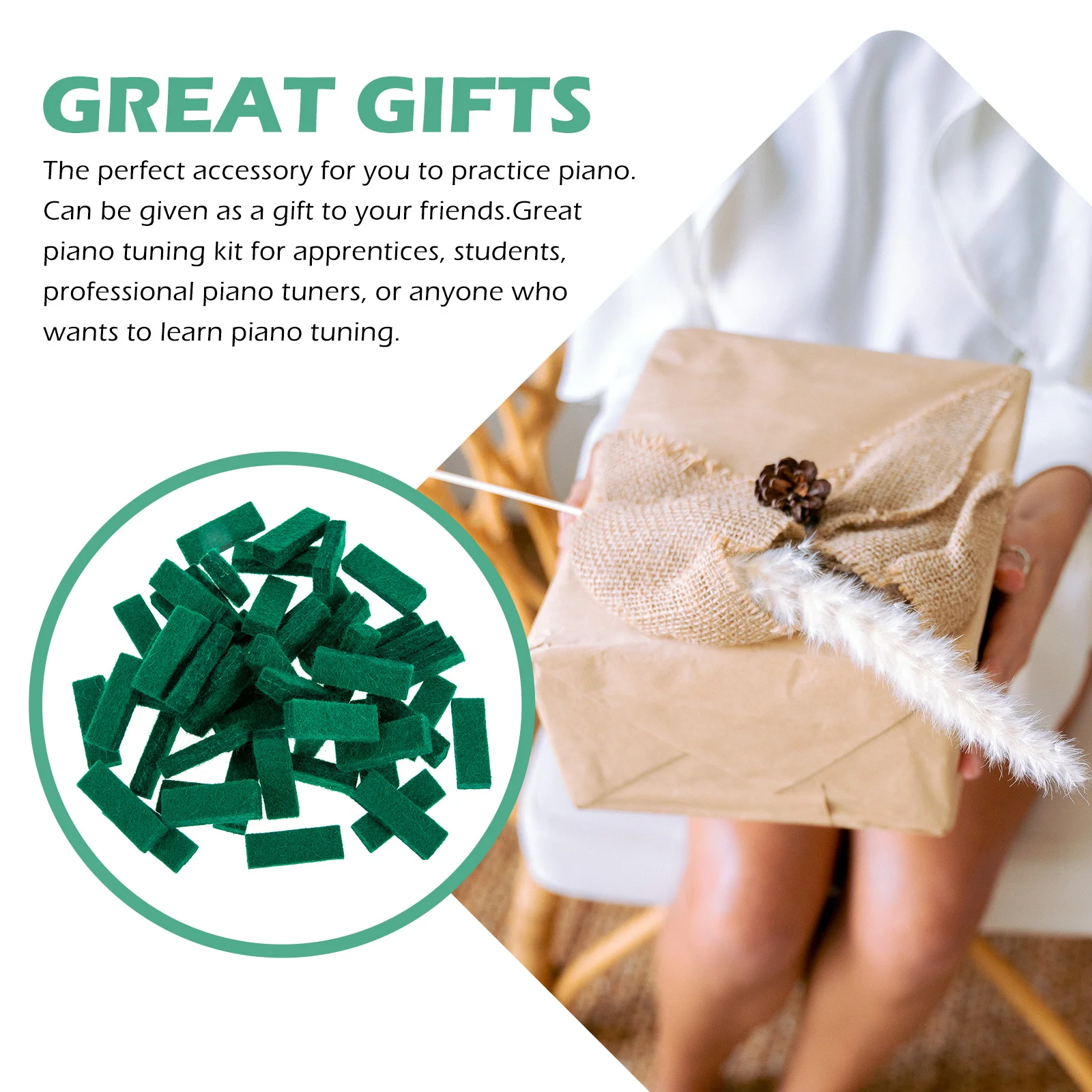 

50Pcs Piano Tuning Felt Professional Silent Mute Strips for Piano Tuning Practice Maintenance Tool Kit Accessories