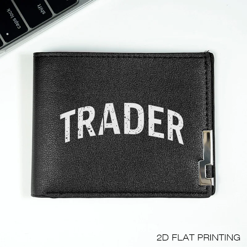 트레이더 브랜드 남성용 슬림 PU 지갑 가볍고 내구성이 뛰어난 비즈니스 스타일 패션 디자인으로 매일 사용 가능