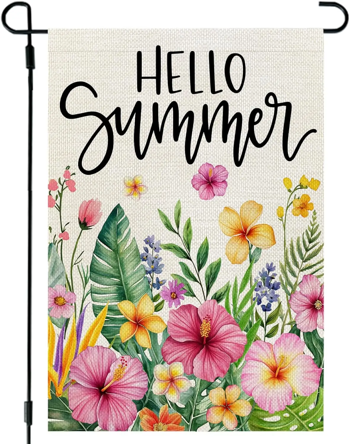 CROWNED BEAUTY Summer Garden Flag Tropical Flowers 12x18 Inch Double Sided Small Yellow Floral Seasonal Holiday Decoration f jjp
