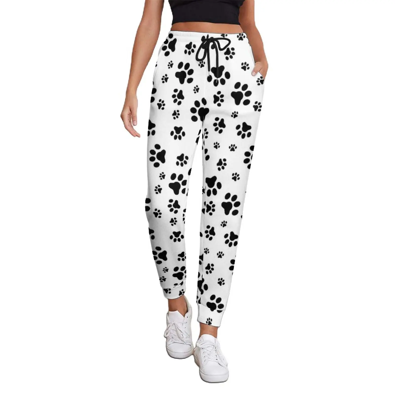 

Dog Paws Pattern Jogger Pants Female Animal Lovers Casual Sweatpants Spring Printed Y2K Oversize Trousers Birthday Present