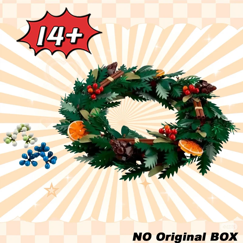 

2025 New Plants Model Home Decoration and Creator Wreath Flowers Assembly Bricks Sets Building Blocks Toys Kids Christmas Gifts