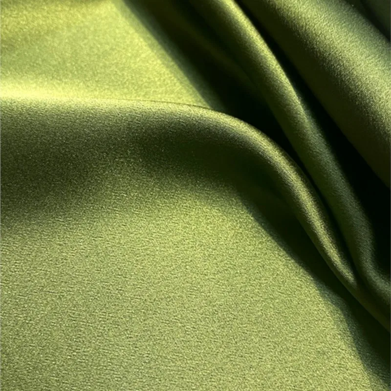 CD629 Heavy 30momme Silk fabric satin cheongsam avocado