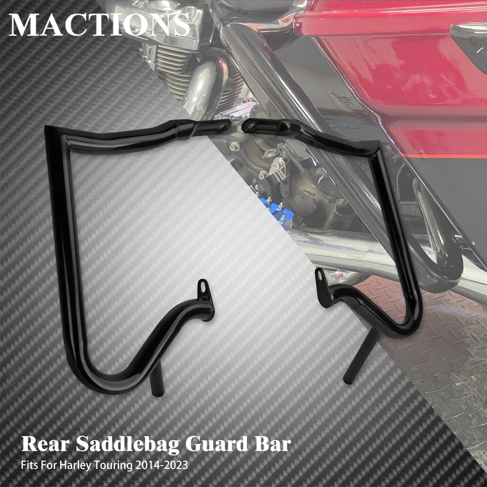 Motorcycle Rear Saddlebag Rail Highway Crash Bar Support Guard For Harley Touring Road King Electra Street Glide 2014-2023