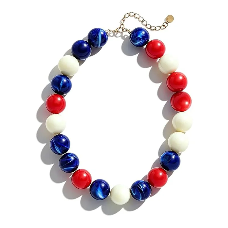Hot-selling beaded necklace 2026 foreign trade new summer collarbone chain dopamine fashion jewelry
