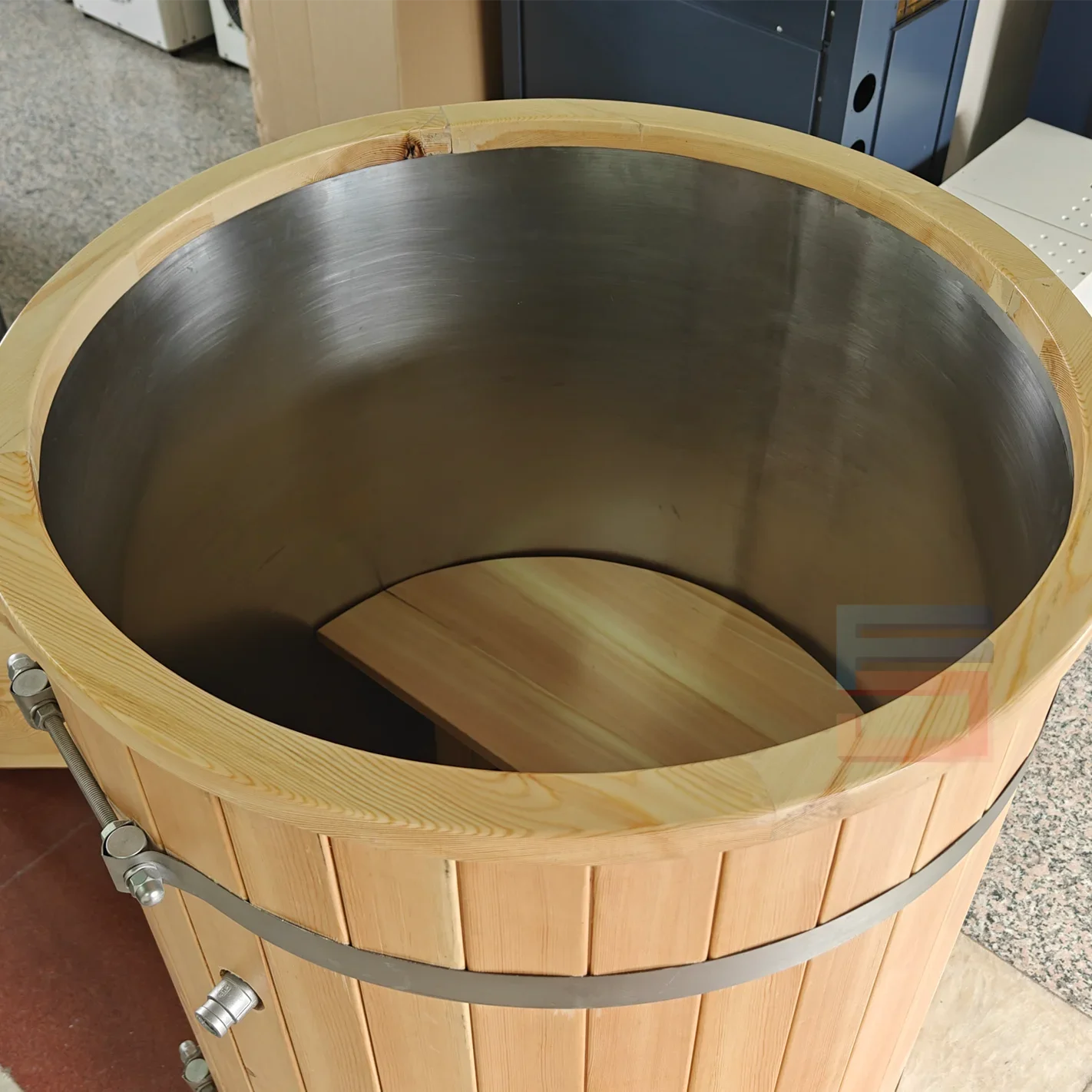 Baignoire Isotherme en Bois, 93.Extérieur, 100cm, Bain de Glace, Température la Plus Basse