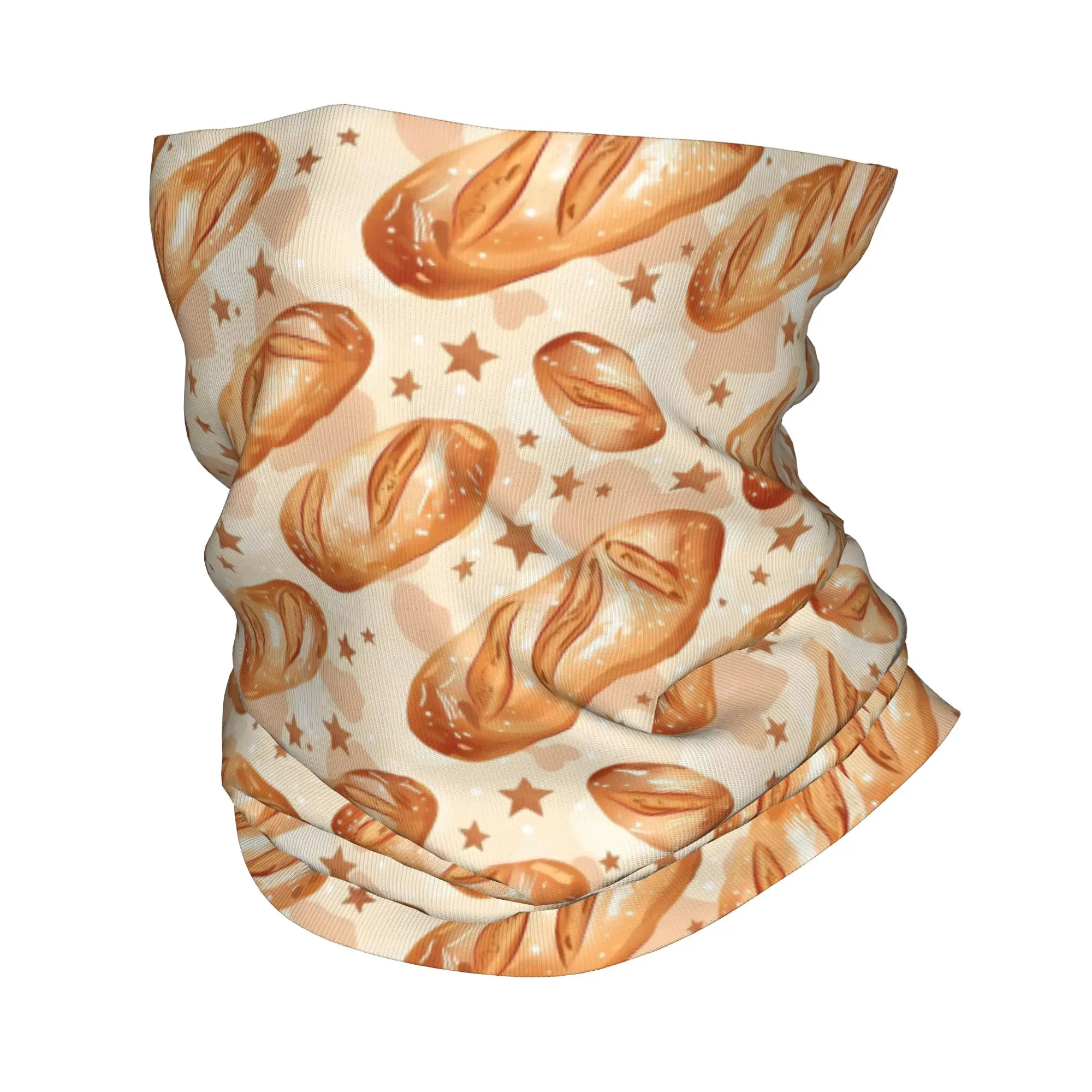 

Sourdough Bread Seamless Pattern Bandana Neck Gaiter Printed Wrap Scarf Multifunction Face Mask Running For Men Women Adult