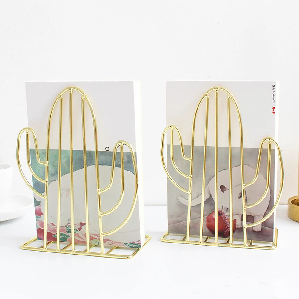 

Bookends Stands Cactus Book Stoppers for Desk Shelf Storage Organizer Home Office Decor Cactus Book Stand Shaped
