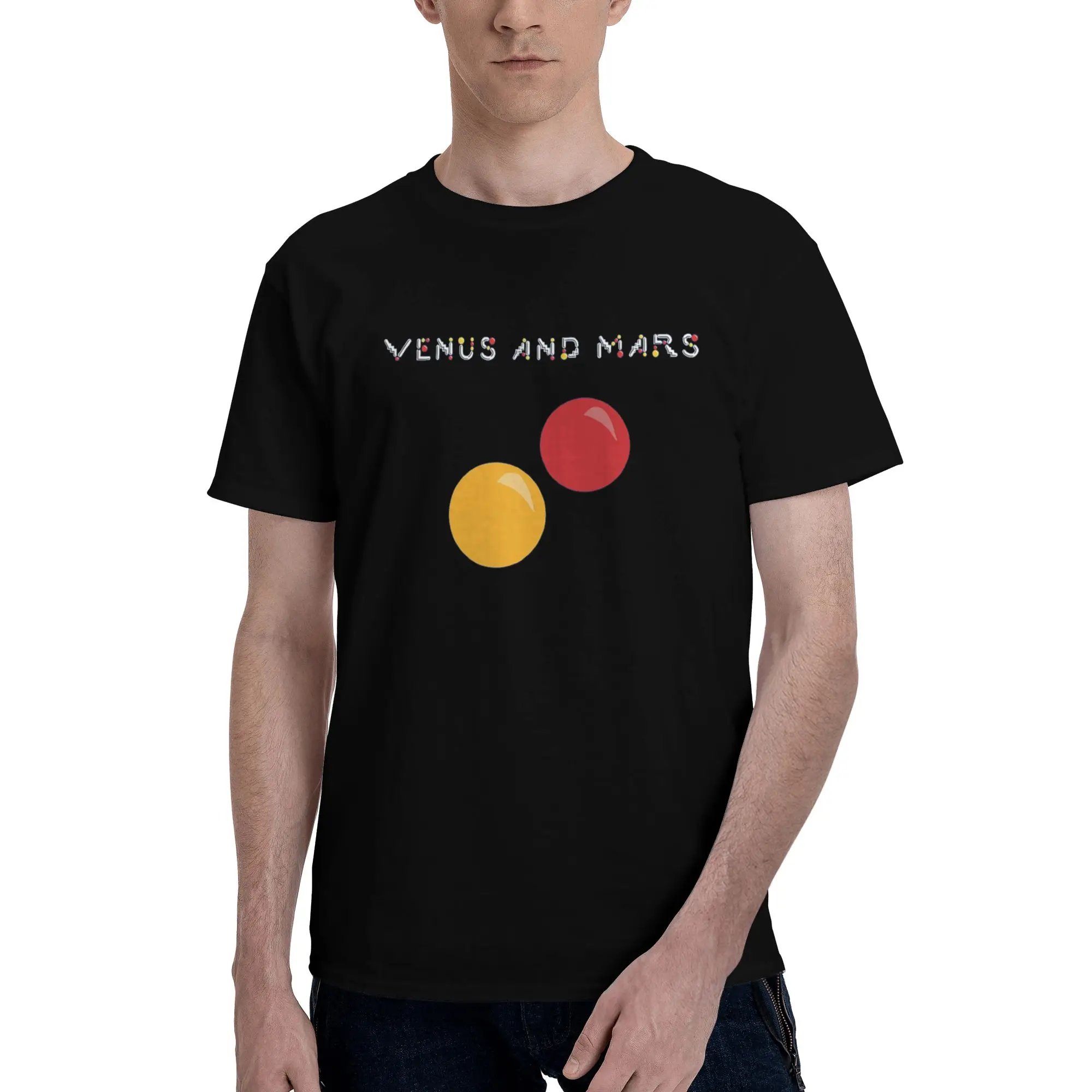 

Минималистичная обложка альбома Venus and Mars, футболка из 100% хлопка, мужские классические футболки, мужские футболки с круглым вырезом и коротким рукавом, S-6XL