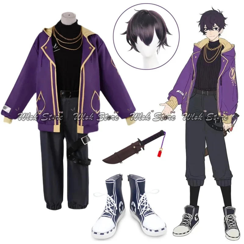 VTuber Shoto Shxtou Cosplay Suit NIKISANJI IN Idol Role Play Uniform Suit Shoto Hook Custom Boots Shots Wig Headwear Ears PA6591