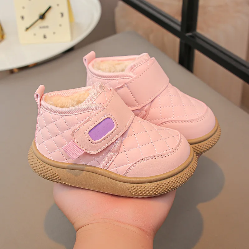 뜨거운 겨울 소녀용 앵클 부츠 두꺼운 보온 면화 신발 어린이 미끄럼 방지 키즈 보이즈 귀여운 패션 신상 캐주얼 신발