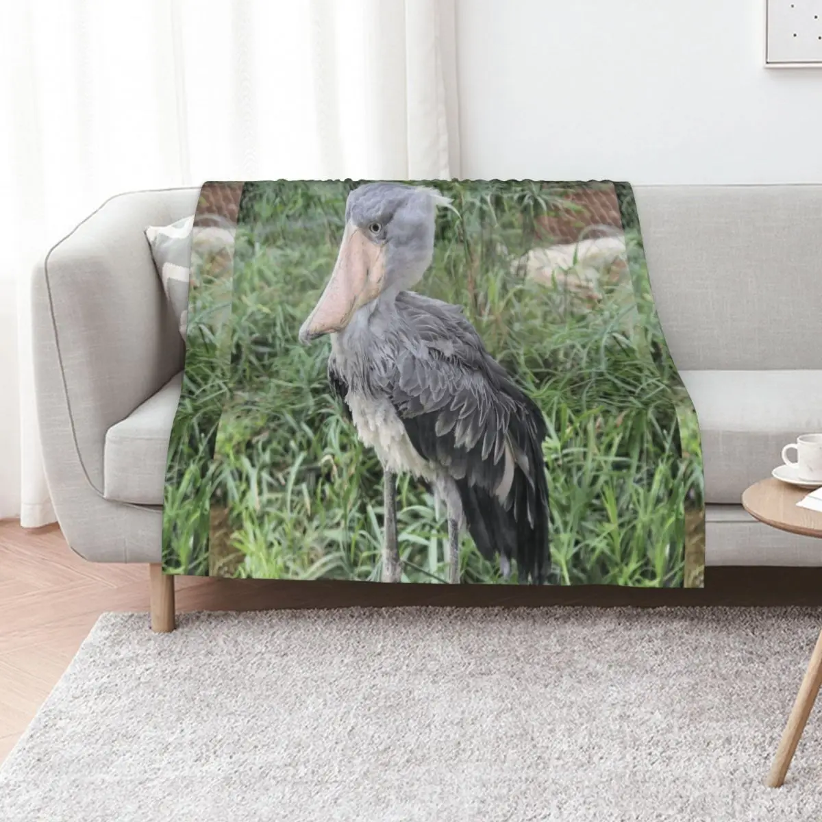Shoebill Throw Blanket Portable Lightweight Blanket for Travel Camping