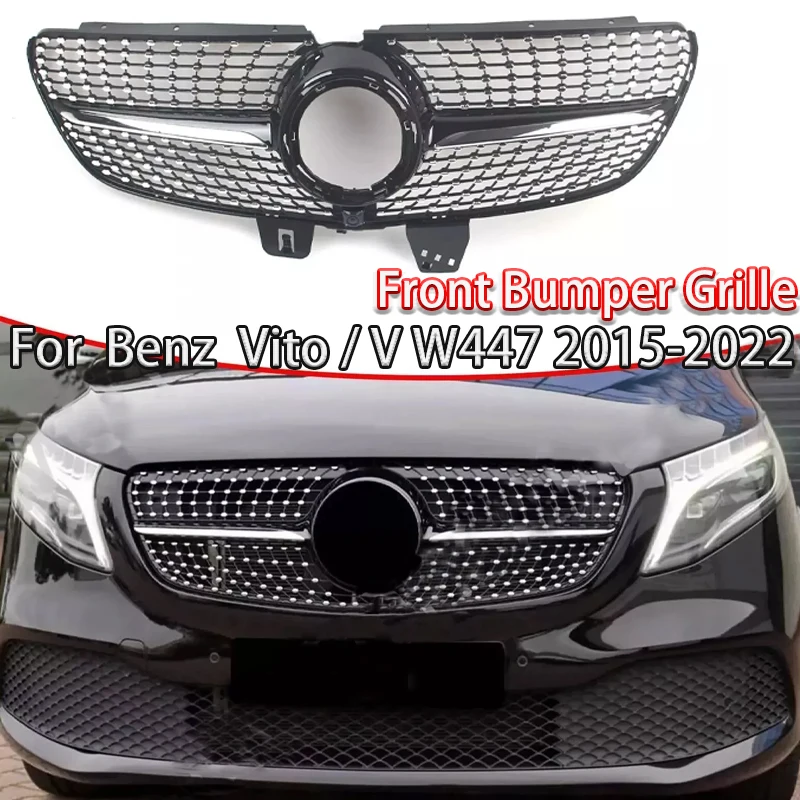 For Mercedes Benz Vito V W447 2015-2022 V250 V300 V260 Diamond Style Front Bumper Inlet Grille Fit Body Kit accessoryies