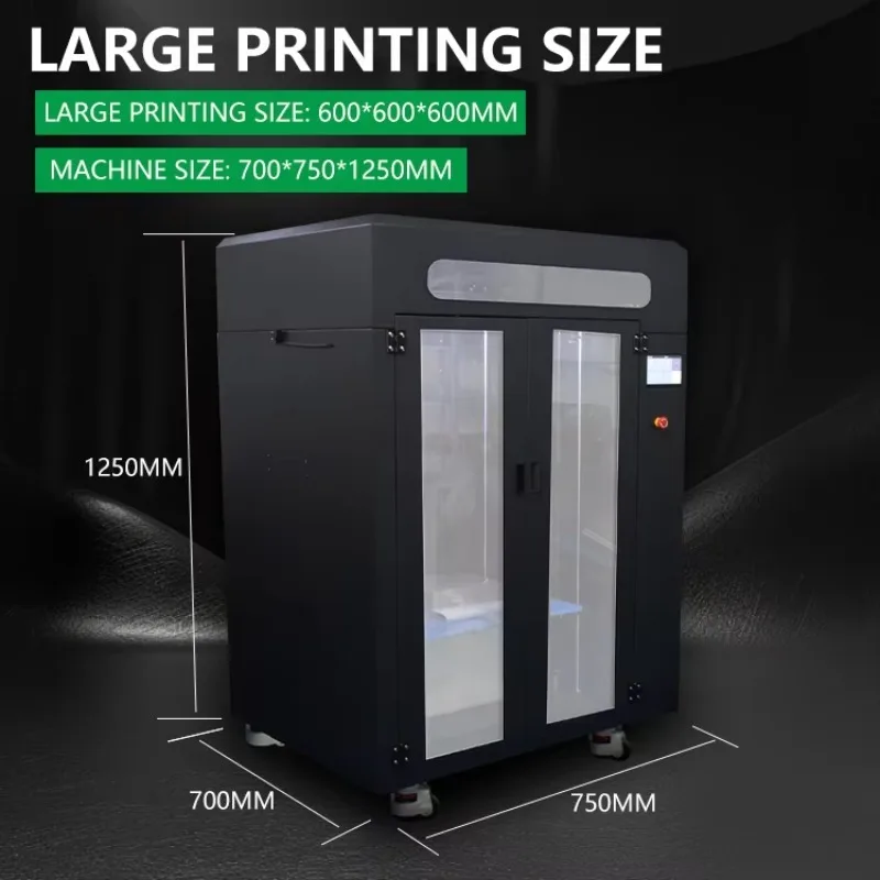 Fast Speed Auto Leveling Enclosed Large Industrial FDM 3D Printer Printing Size 600*600*1000mm 3d Printer Machine