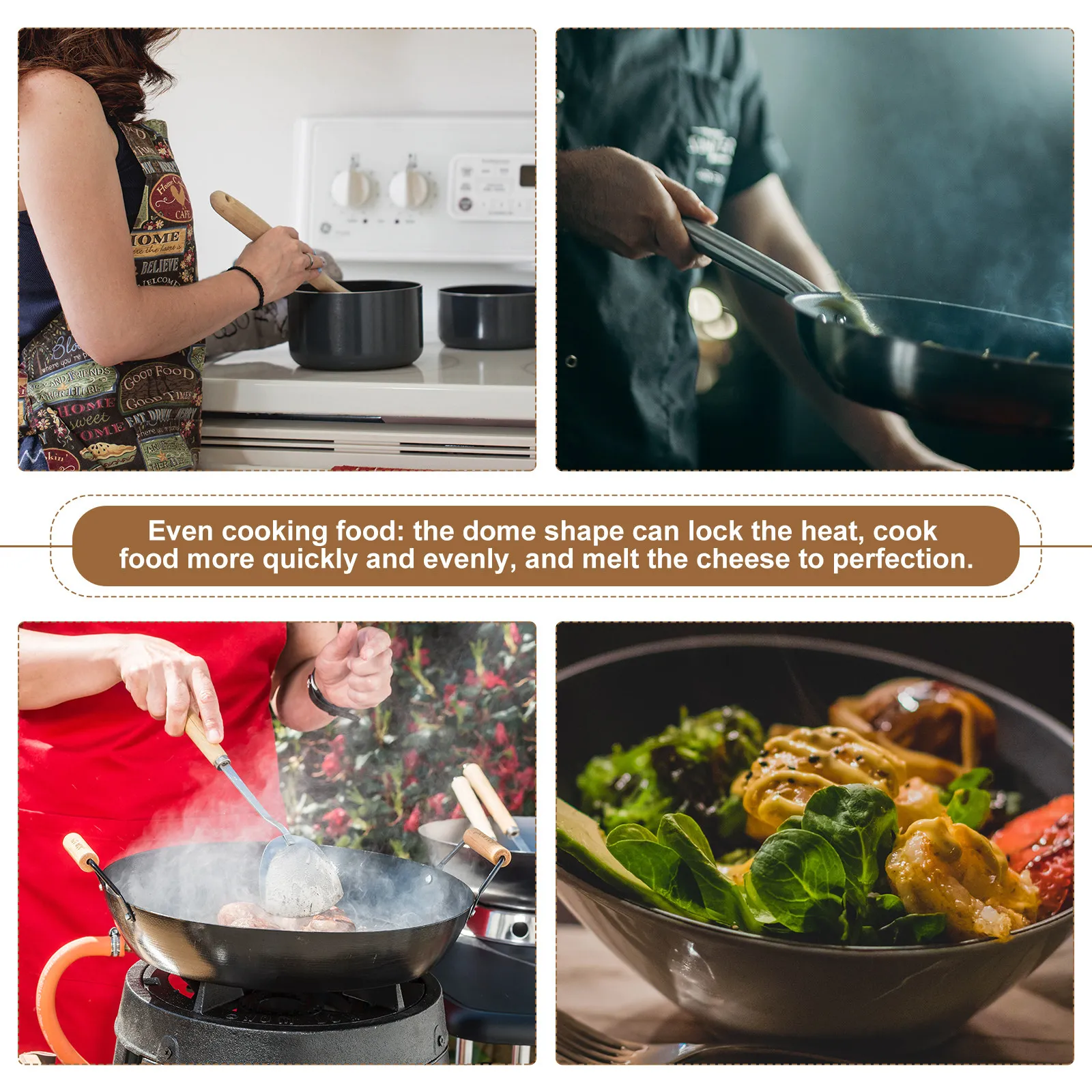 

1 шт. Крышка для стейка из нержавеющей стали с закругленной ручкой, термостойкая, защитная, для кухни, для отелей