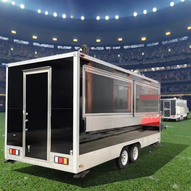 10ft 13ft 14ft 16ft Food Trailer Custom Mobile Food Cart Fully Equipped Practical Snack & Ice Cream Food Truck Lightweight