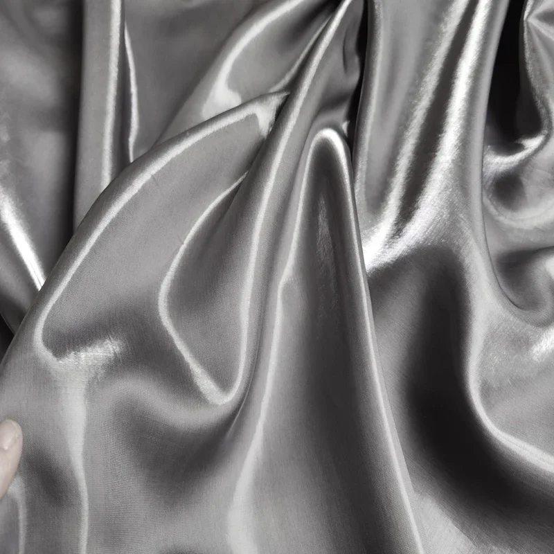 Dark Gray Satin Fabric for Diy Sewing Coat Pants Curtains Skirt Fashion Clothing Breathable Cloth Wholesale By The Meter