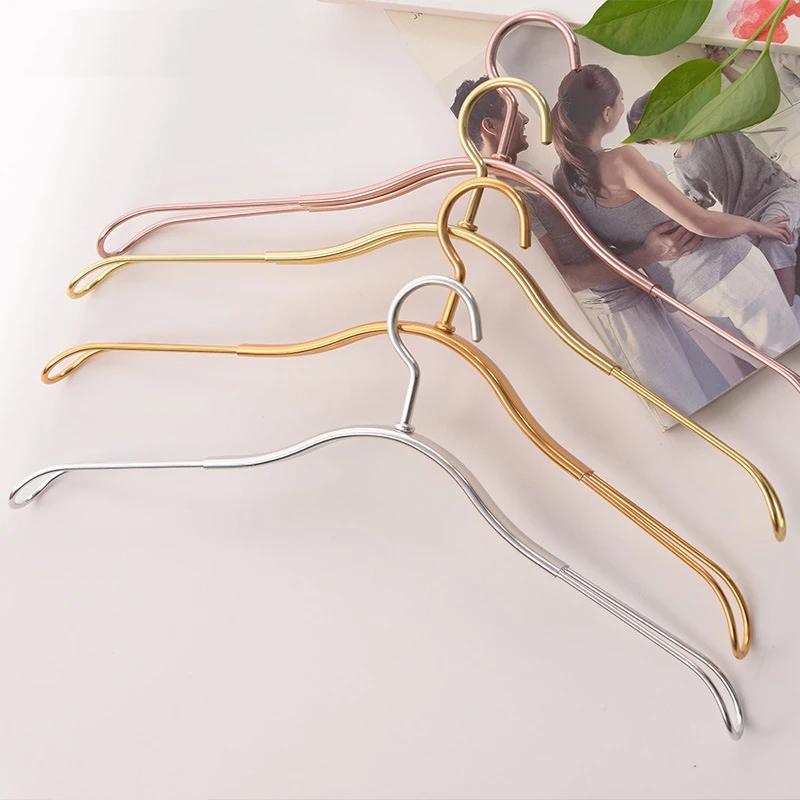 5pcs Width Coat Hanger Aluminium Alloy Clothes hangers Anti slip Durable Metal Storage Hanging Rack Clotheshorse for Heavy coat