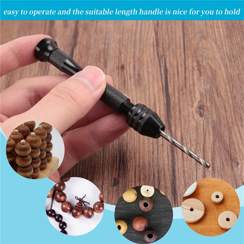 【Flash Sale】Hand Drill Set Precision Pin Vise With 49 Pcs Mini Twist Drill Bits For Model,Diy,Jewelry Making,Multipurpose Rotary