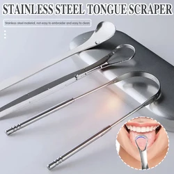 Stainless Steel Tongue Scraper Freshing Breath Tongue Cleaning Stick Oral Brush Tongue Toothbrush Oral Hygiene