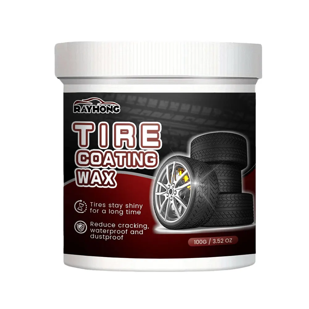 100g Auto Tire Cleaning Wax Rust Removal Car Detailing Rim Cleaner Brightening Renovate Tire Gloss Coating Auto Tire Maintenance