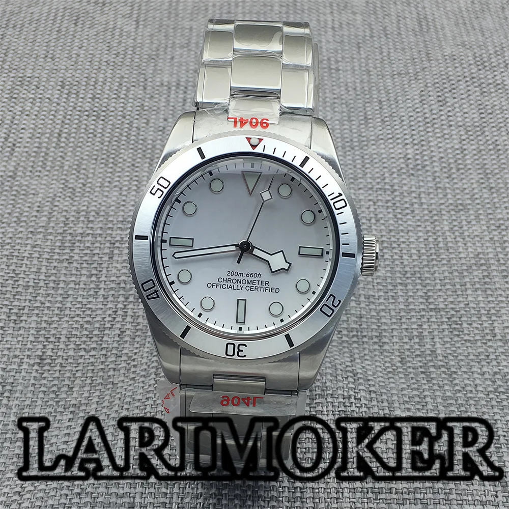 LARIMOKER 39mm Men's Mechanical Watch C3 Luminous Watch NH35/PT5000 Movement Domed Sapphire Crystal Stainless Steel Strap