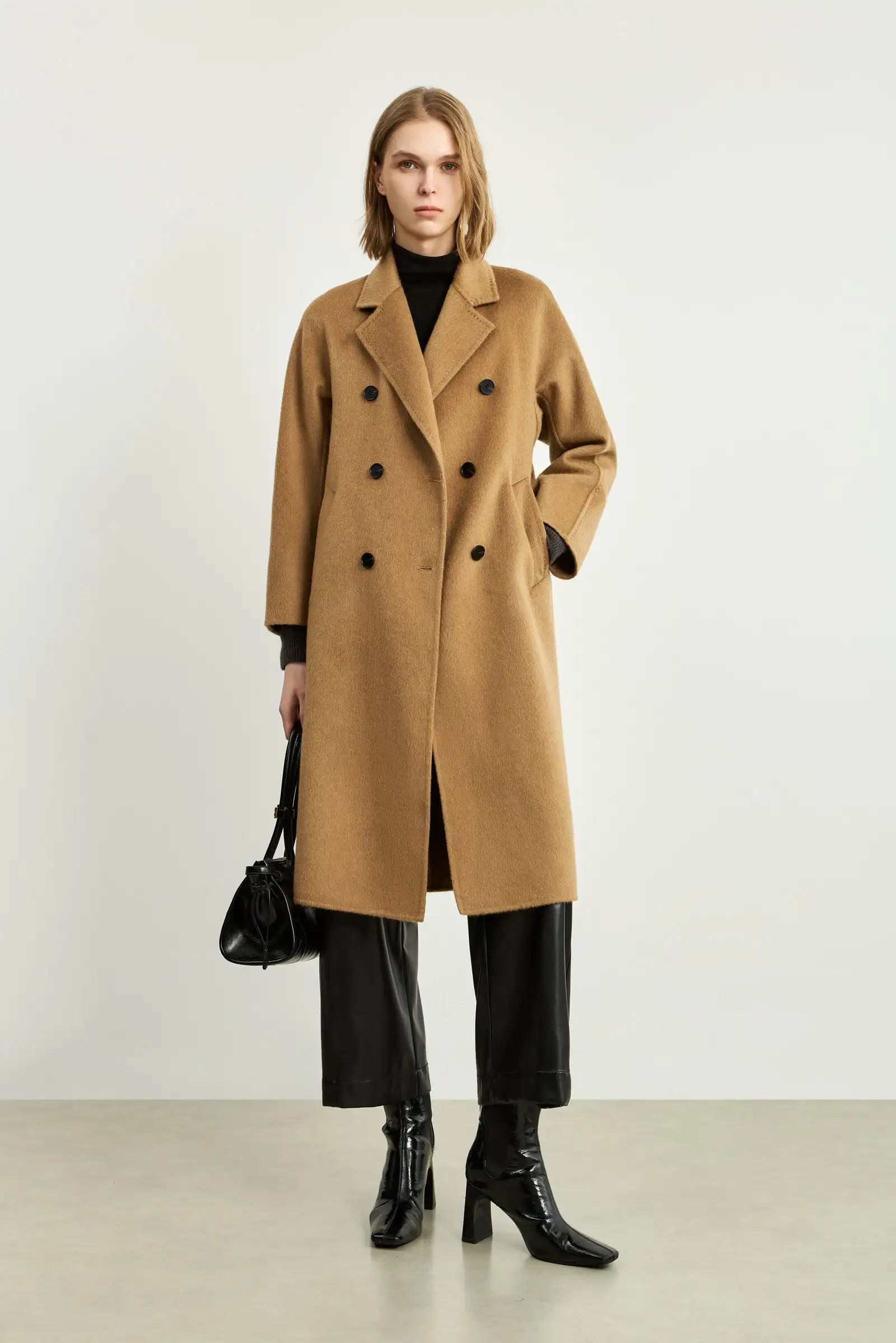 LILY Relaxed Notched-Lapel Wool-Blend Coat