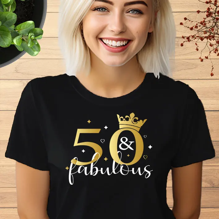 50 Fabulous T shirt 50th Birthday GifT Personalize Party for Mum Grandma 767