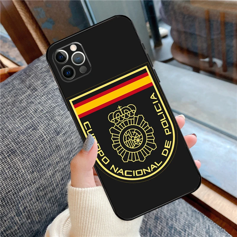 Spain National Police Logo Phone Case For iPhone 11 12 13 14 15 16 Pro Max 12 13 Mini X XR XS MAX 14 Plus Cover