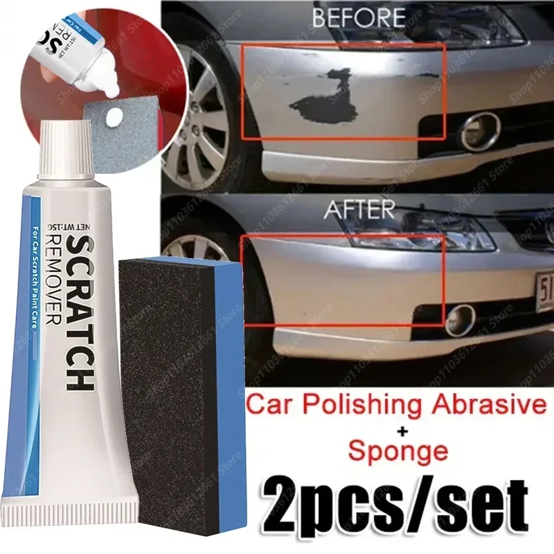 Car Scratch Remover Pasta de polimento com esponja, Smooth Paint Care, Corpo do carro, Remove Scratch Repair, Paint Broken