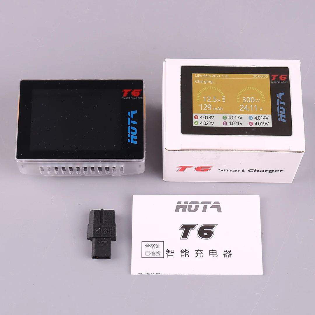 HOTA T6 طائرة نموذجية شاحن ميزان ذكي 6S آلة كروس FPV بطارية ليثيوم مركبة وعاء نموذج 300 واط