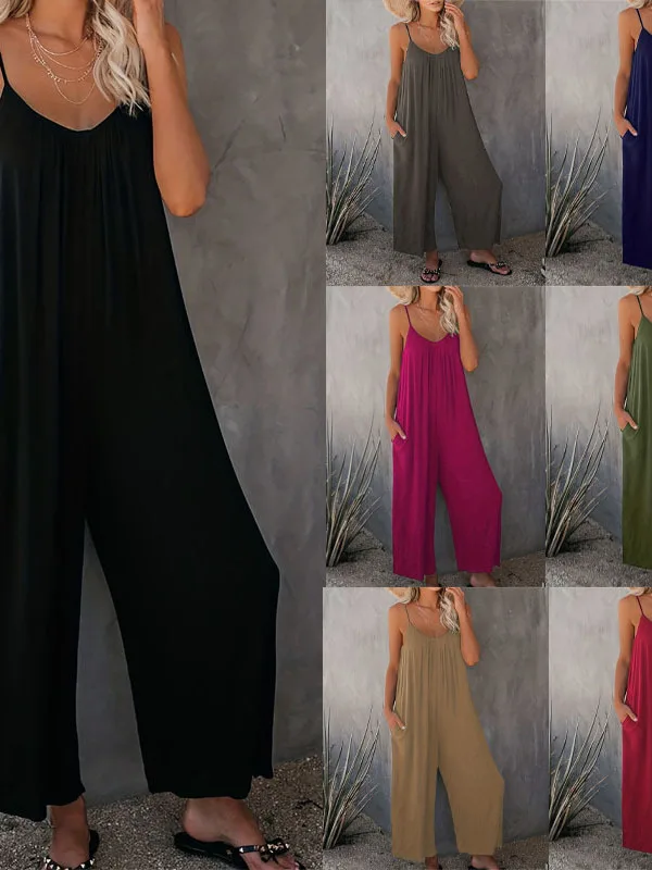 

Повседневные свободные широкие брюки для летнего отдыха, цветной комбинезон с высокой талией, длинные брюки, уличная тонкая полиэфирная ткань