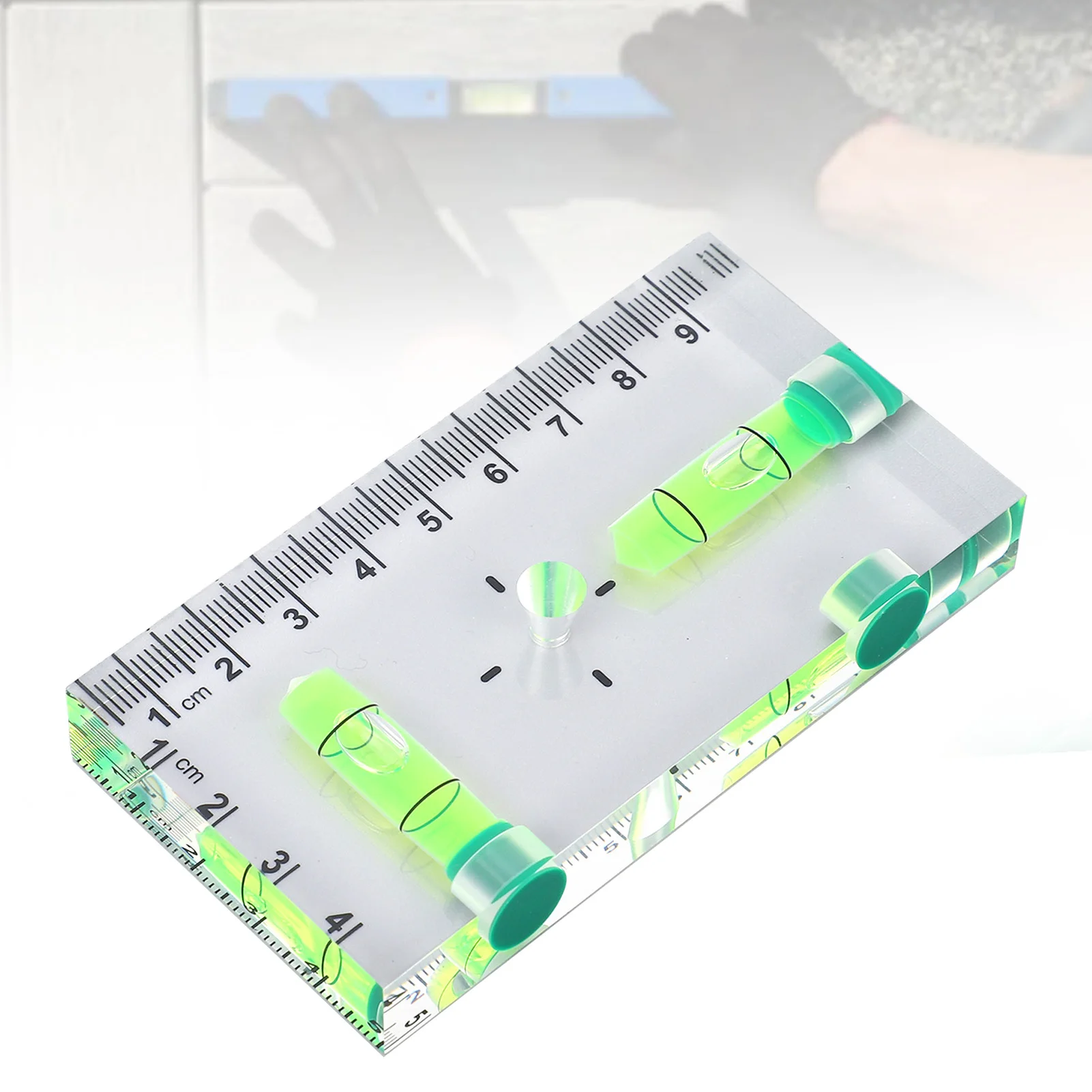 Bubble Level Ruler Mini Level Ruler with 3 Magnets Compact Acrylic Level Tool for Horizontal and Vertical Measurement 95x50x13mm