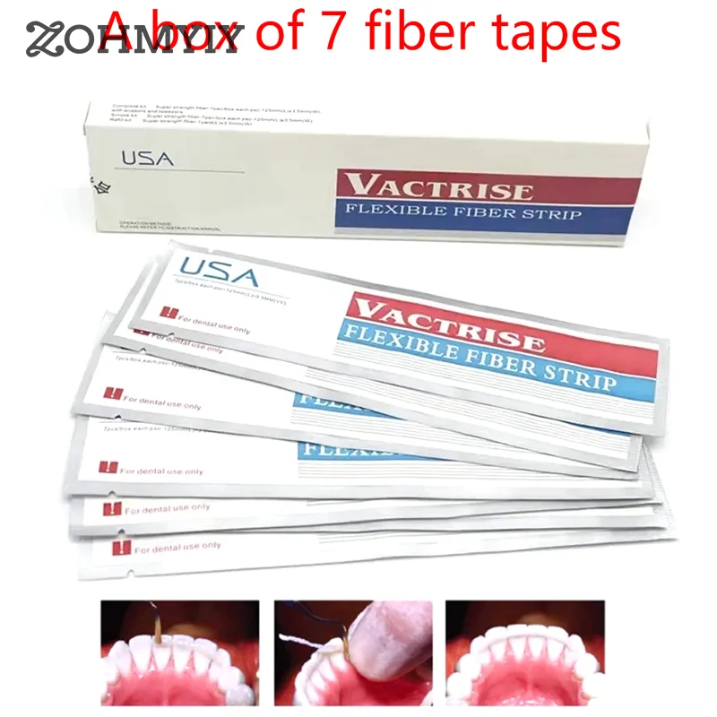 

7PCS/Box Dental Fiber Splint Glass Flexible Fiber Strip Composite Light Resin Cure Bonding Strips Dentistry Material