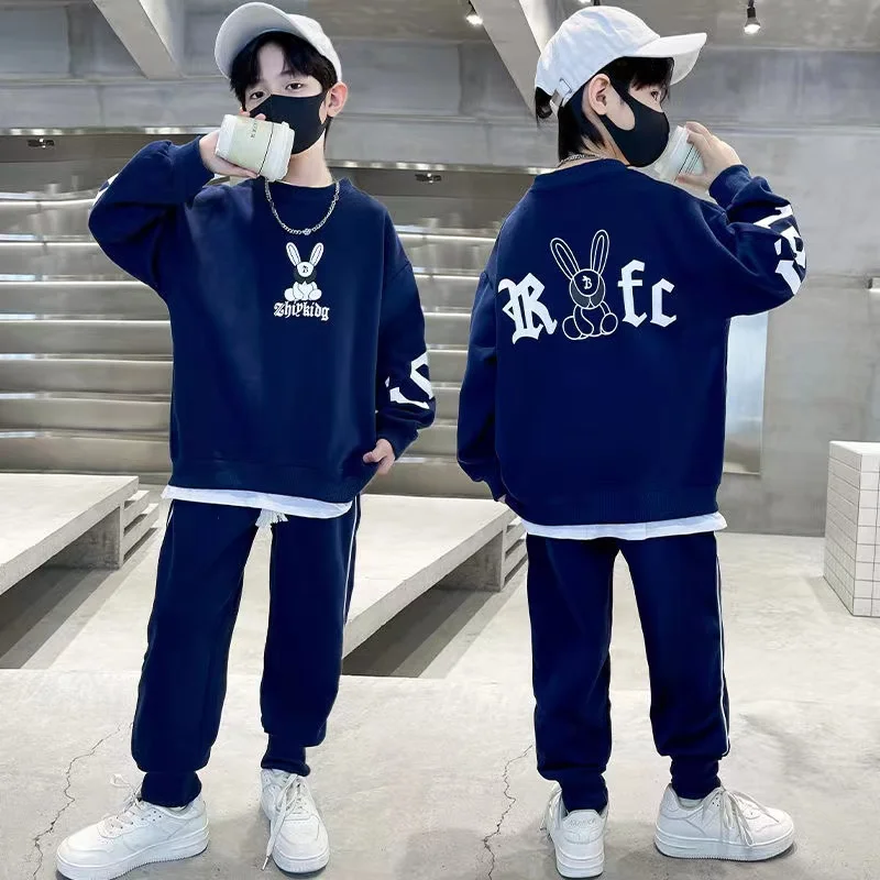 Autumn Kid Boy Clothes Set Children Girls Letter Printed Sweatshirt Top And Pants Bottom 2PCS Suit Baby Long Sleeve Tracksuits