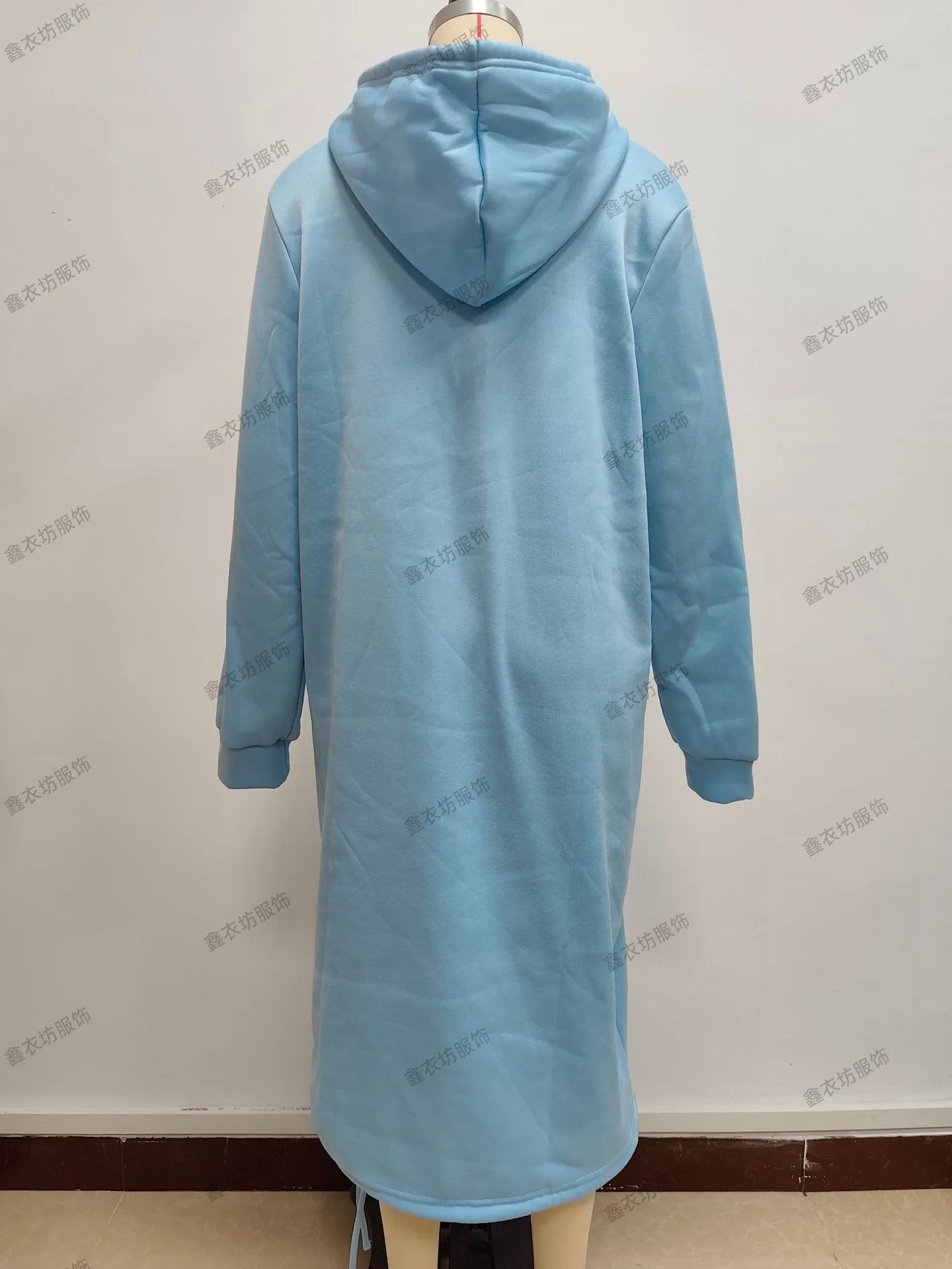Pullover Hooded Hoodie Regular Thickness Elegant Commuter with Pocket Sweatshirt Loose Fit Wrinkle Treatment Long Hoodie