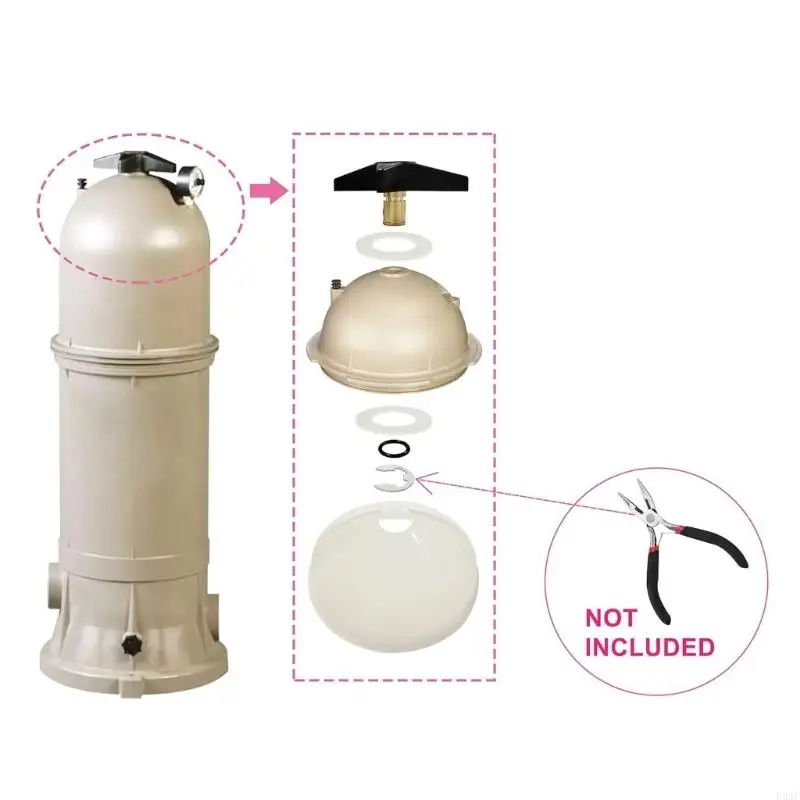 F92F Pool Filter Knob Plastic Washers O-Rings Replacement for Star-Clear Cartridge Filters Models C751 C900 C1200