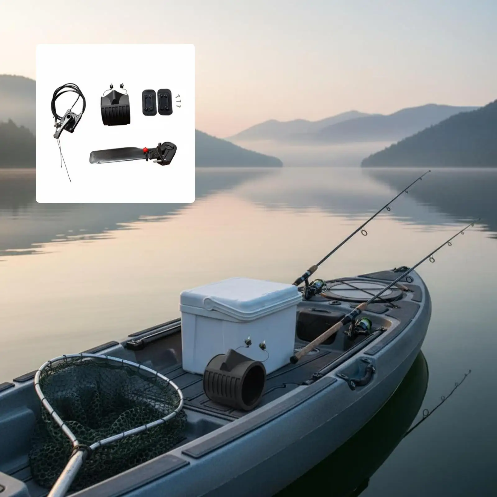 Fishing Kayak Rudder Kit Easy to Install Kayak Steering Steering System Stern Rudder Set Water Travel