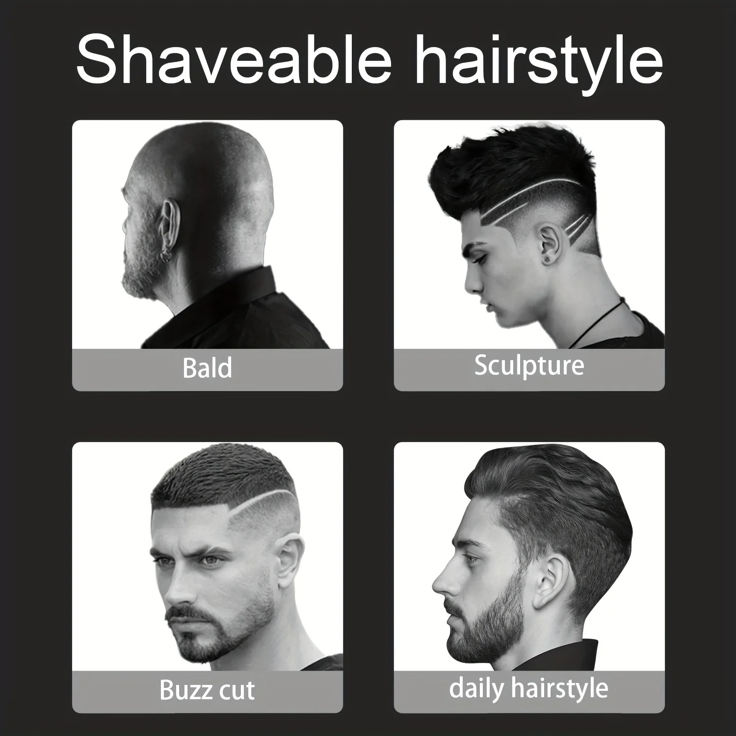 مجموعة ماكينة تشذيب الشعر الكهربائية على شكل حرف T للرجال - لاسلكية، قابلة لإعادة الشحن عبر USB مع شاشة LED، تصميم ذهبي عتيق، تتضمن أمشاط