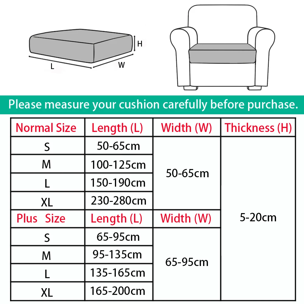 Printing Sofa Seat Cushion Cover for Furniture Elastic Protector Covers Pets Washable Removable Livingroom Sofas Cushion Case