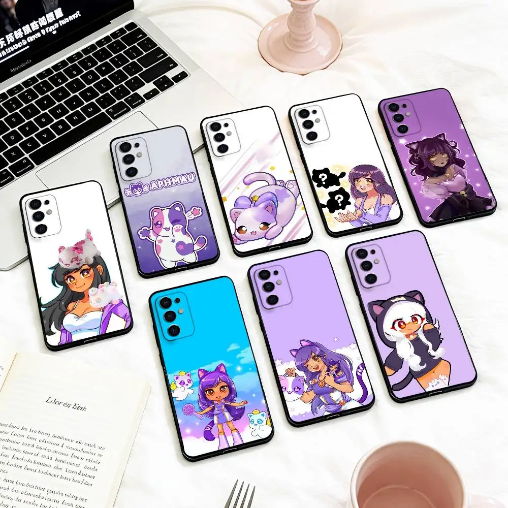A-Aphmau Meow Anime Cats   Phone Case For Samsung S 25,24,23,22,30,21,10,9,Ultra,Plus,Lite,FE,4,5 G Soft Black Case