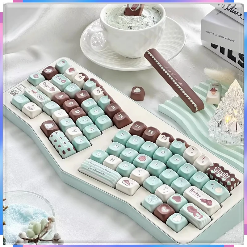 

Soa Profile Mint Chocolate Key Caps Set 152 Keys Pbt 5-Sided Dye Sublimation Fit 61%-108% Custom Keycaps For Mechanical Keyboard