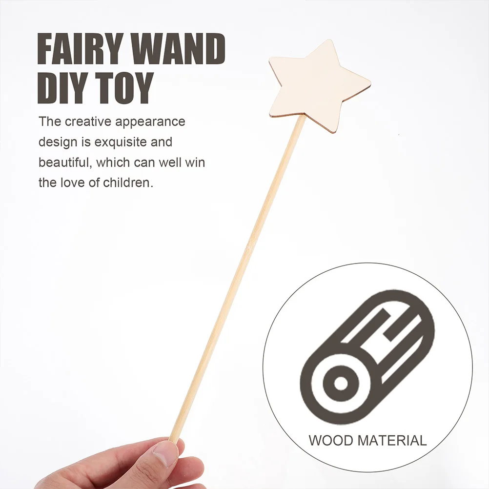 

12pcs Fairy Wands Diy Painting Unfinished Wooden Sticks For Kids Crafts 8-12 Girls Graffiti Coloring Creative Decorative Shape