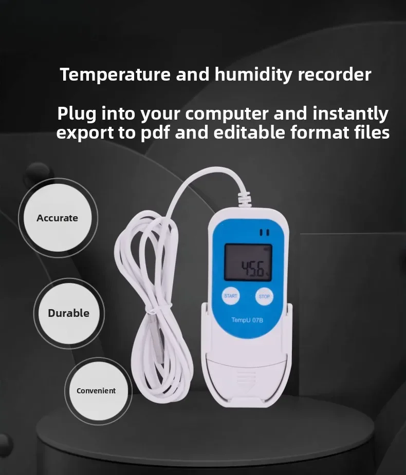 Durable  Cold Chain Transportation USB Temperature and Humidity Recorder Refrigerated Truck Temperature Recorder TEMPU07B