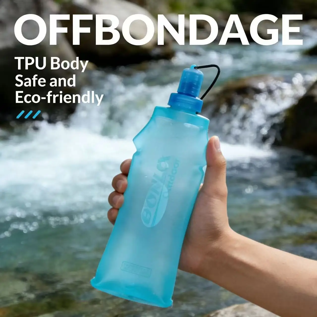 

OFFBONDAGE Water Bag 250/500ml TPU Outdoor Sport Bottle Folding Soft Flask Drink Bottle Running Camping Hiking Bicycle Fitness