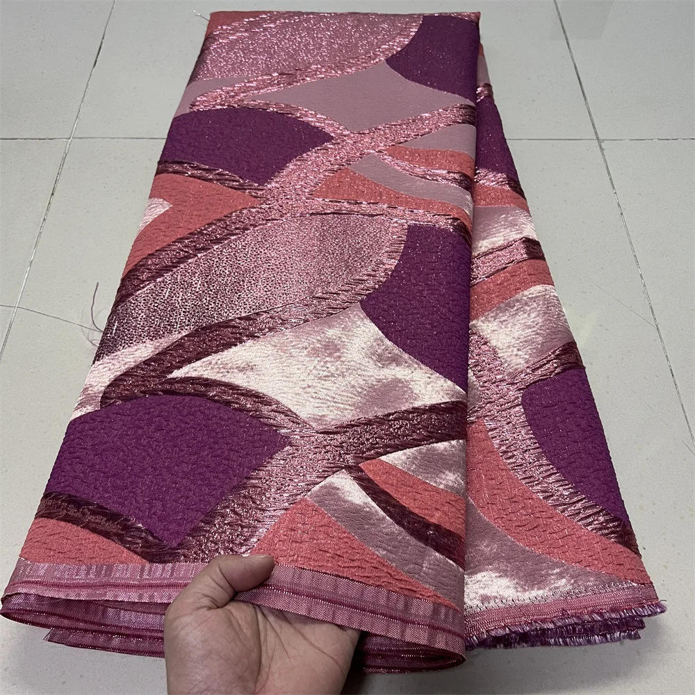 

2025 африканский нигерийский тюль, кружевная ткань, органза, вышивка, высокое качество, парчовый жаккардовый 5 ярдов для вечернего платья YXZ175