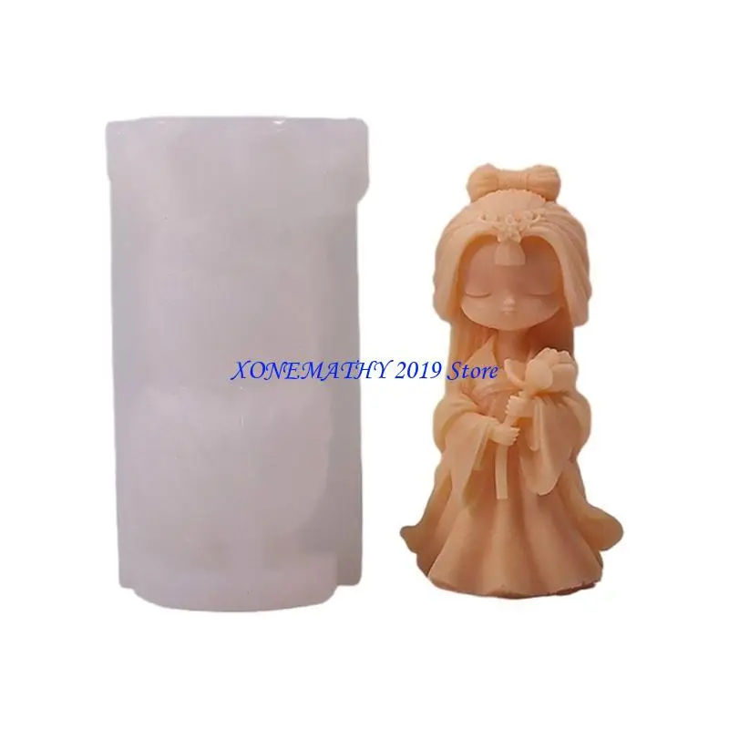 

F42F 3D Girl Silicone Mold DIY Epoxy Resin Molds Desktop Ornament Cake Mould