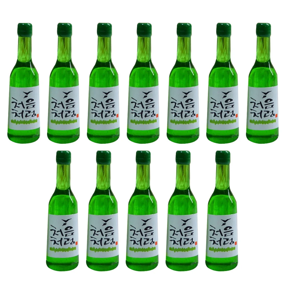 15 Pcs Mini Simulated Rice Baby Toys Korean Soju Bottle Resin Miniature Beer