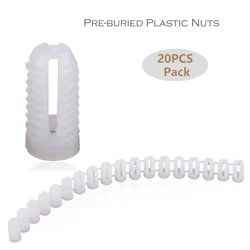 200pcs Pack White Plastic Pre-Buried Nut for Wood Screw