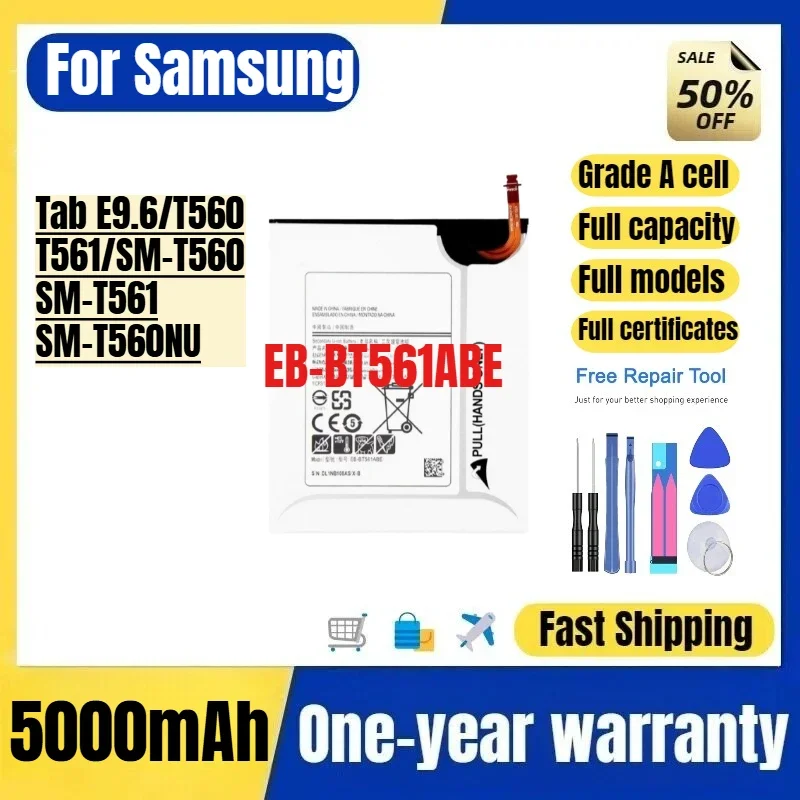 EB-BT561ABE for Samsung for Tab E9.6/T560/T561/SM-T560/SM-T561/SM-T560NU Tablet Battery  Replacement Bateria with Tools