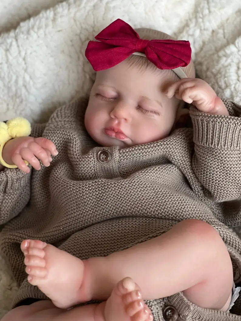 

NPK 49 см кукла реборн для новорожденных девочек Loulou Asleep - реалистичное мягкое тело, реалистичная 3D кожа, видимые вены, высокое качество, ручная работа